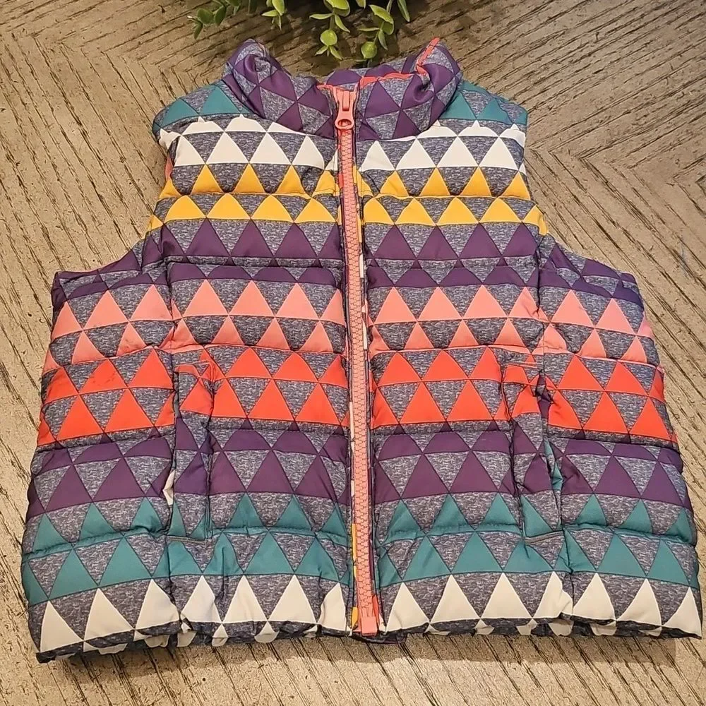 Colorful Geometric Puffer Vest Baby Gap Size 3